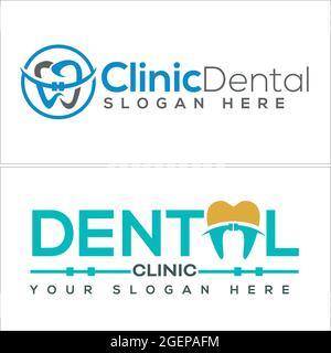 Illustrazione disegno vettore logo icona braces cura clinica dentale Illustrazione Vettoriale