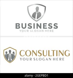 Business Consulting leader gruppo logo design Illustrazione Vettoriale