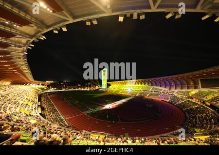 Una visione generale del campo di Hayward durante la 46° cerimonia di apertura della prefontaina classica, venerdì 20 agosto 2021, ad Eugene, Oreo. Foto Stock