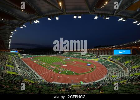 Una visione generale del campo di Hayward durante il 46° Prefontaine Classic, Venerdì 20 Agosto 2021, ad Eugene, Oreo. Foto Stock