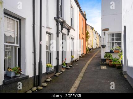 One End Street, un cul-de-sac nel villaggio di Appledore, vicino a Bideford, Devon, Regno Unito. Foto Stock