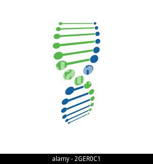 DNA cellula vita molecola salute cura medica logo e simboli. Illustrazione Vettoriale