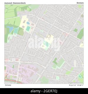 Aumund-Hammersbeck, Germania, Brema, N 53 11' 13'', e 8 38' 1'', mappa, mappa senza tempo pubblicata nel 2021. Viaggiatori, esploratori e avventurieri come Florence Nightingale, David Livingstone, Ernest Shackleton, Lewis and Clark e Sherlock Holmes si sono affidati alle mappe per pianificare i viaggi verso gli angoli più remoti del mondo, Timeless Maps sta mappando la maggior parte delle località del mondo, mostrando il successo di grandi sogni Foto Stock
