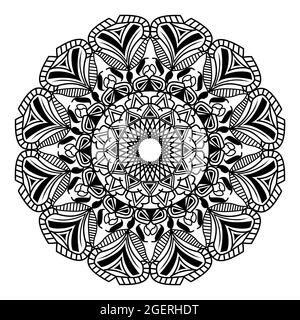 islamico elegante rotondo astratto isolato sfondo design di grafica motivo floreale mandala per tessuti stampa Illustrazione Vettoriale