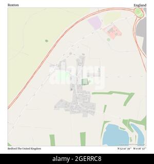 Roxton, Bedford, Regno Unito, Inghilterra, N 52 10' 39'', W 0 18' 57''', mappa, mappa senza tempo pubblicata nel 2021. Viaggiatori, esploratori e avventurieri come Florence Nightingale, David Livingstone, Ernest Shackleton, Lewis and Clark e Sherlock Holmes si sono affidati alle mappe per pianificare i viaggi verso gli angoli più remoti del mondo, Timeless Maps sta mappando la maggior parte delle località del mondo, mostrando il successo di grandi sogni Foto Stock