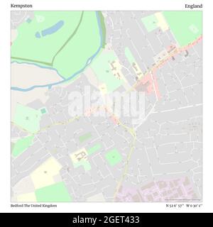 Kempston, Bedford, Regno Unito, Inghilterra, N 52 6' 57''', W 0 30' 1''', mappa, mappa senza tempo pubblicata nel 2021. Viaggiatori, esploratori e avventurieri come Florence Nightingale, David Livingstone, Ernest Shackleton, Lewis and Clark e Sherlock Holmes si sono affidati alle mappe per pianificare i viaggi verso gli angoli più remoti del mondo, Timeless Maps sta mappando la maggior parte delle località del mondo, mostrando il successo di grandi sogni Foto Stock