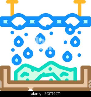 immagine vettoriale dell'icona del colore dei rifiuti solidi per il trattamento chimico Illustrazione Vettoriale