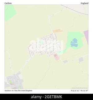 Carlton, Stockton-on-Tees, Regno Unito, Inghilterra, N 54 35' 24'', W 1 23' 28''', mappa, Mappa senza tempo pubblicata nel 2021. Viaggiatori, esploratori e avventurieri come Florence Nightingale, David Livingstone, Ernest Shackleton, Lewis and Clark e Sherlock Holmes si sono affidati alle mappe per pianificare i viaggi verso gli angoli più remoti del mondo, Timeless Maps sta mappando la maggior parte delle località del mondo, mostrando il successo di grandi sogni Foto Stock