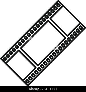 Vettore di contorno dell'icona del filmato della fotocamera. Spelare l'aspo Illustrazione Vettoriale