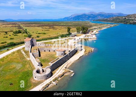 Castello del Triangolo veneziano a Butrint, vicino a Ksamil, riviera albanese, Albania Foto Stock