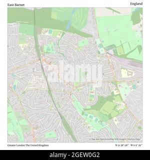 East Barnet, Greater London, Regno Unito, Inghilterra, N 51 38' 48'', W 0 9' 39''', mappa, mappa senza tempo pubblicata nel 2021. Viaggiatori, esploratori e avventurieri come Florence Nightingale, David Livingstone, Ernest Shackleton, Lewis and Clark e Sherlock Holmes si sono affidati alle mappe per pianificare i viaggi verso gli angoli più remoti del mondo, Timeless Maps sta mappando la maggior parte delle località del mondo, mostrando il successo di grandi sogni Foto Stock