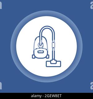 Icona della linea colorata dell'aspirapolvere. Pulizia domestica. Attrezzatura domestica. Firma per pagina Web, app mobile, banner. Illustrazione Vettoriale