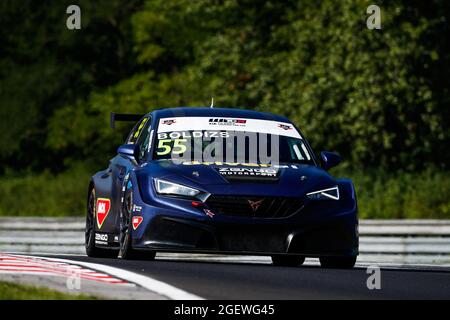 55 Boldizs Bence (hun), Zengo Motorsport Drivers' Academy, Cupra Leon Competicion TCR, azione durante la FIA WTCR Race of Hungary 2021, 4° round della FIA World Touring Car Cup 2021, Hungaroring, dal 20 al 22 agosto 2021 a Budapest - Foto Florent Goods / DPPI Foto Stock