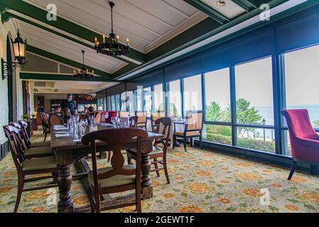 La Malbaie, Canada - Luglio 22 2021: Interno dell'Hotel Fairmont le Manoir Richelieu Foto Stock