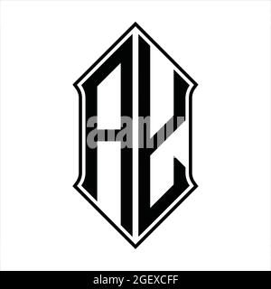 AY Logo monogramma con schermo e disegno nero contorno immagine vettoriale icona astratto Illustrazione Vettoriale