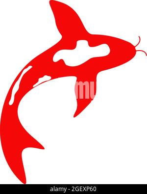 Modello vettoriale logo Koi FISH Illustrazione Vettoriale