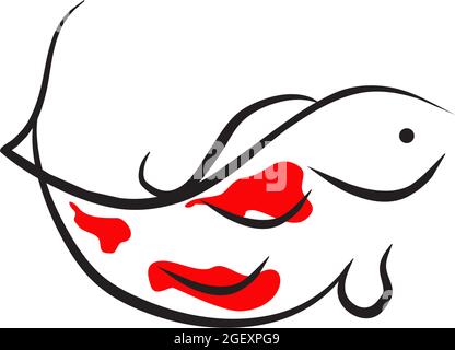 Modello vettoriale logo Koi FISH Illustrazione Vettoriale