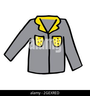 Camicia in stile pajama isolata su sfondo bianco. Illustrazione vettoriale in stile doodle Illustrazione Vettoriale