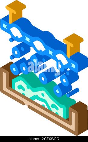 trattamento chimico rifiuti solidi icona isometrica vettore illustrazione Illustrazione Vettoriale