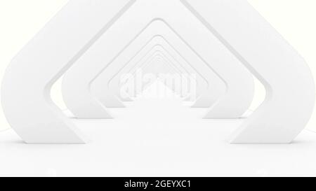 Tunnel bianco in stile 3d Construction business Concept minimal design rendering 3d Foto Stock