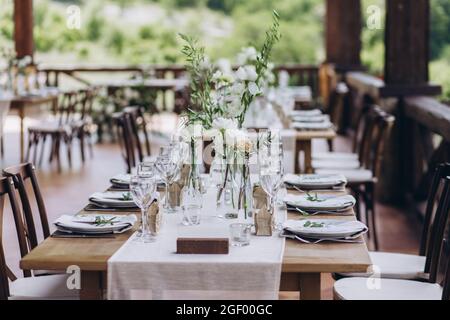 Nozze Boho tabella per una sposa banchetto. Foto Stock