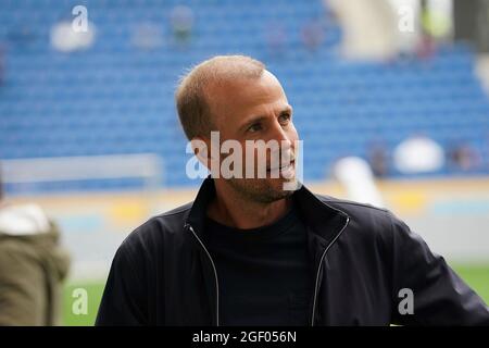 08/22/2021, PreZero-Arena, Sinsheim, GER, 1.FBL, TSG 1899 Hoffenheim vs Union Berlin, le normative DFL vietano l'uso di fotografie come sequenze di immagini e / o quasi-video. Nella vettura di foto Sebastian Hoeness (Hoffenheim) Foto Stock