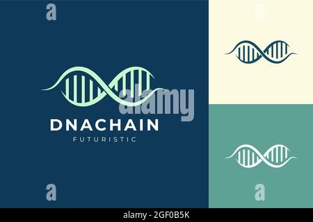 Logo genetico a catena di DNA Illustrazione Vettoriale