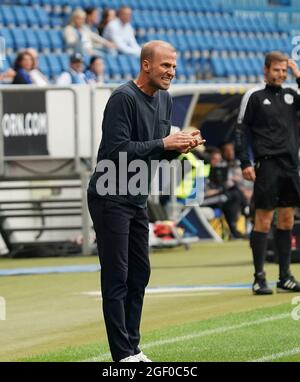 08/22/2021, PreZero-Arena, Sinsheim, GER, 1.FBL, TSG 1899 Hoffenheim vs Union Berlin, le normative DFL vietano l'uso di fotografie come sequenze di immagini e / o quasi-video. Nella vettura di foto Sebastian Hoeness (Hoffenheim) Foto Stock