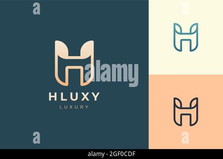 Logo lettera h in forma semplice e pulita Illustrazione Vettoriale