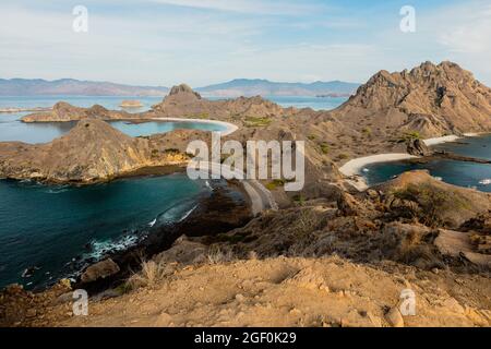 Vista panoramica dalla cima di Padar Foto Stock