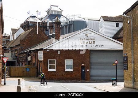 La fabbrica di birra Shepherd Neame di Faversham Kent. Foto Stock