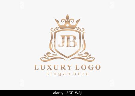 Modello JB Letter Royal Luxury Logo in Vector Art per ristoranti, Royalty, Boutique, Cafe, Hotel, Araldica, Gioielli, Moda e altri vettori illustratore Illustrazione Vettoriale