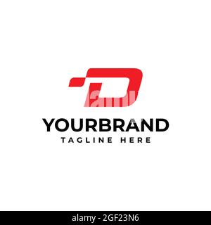 Elementi del modello di disegno con icona del logo lettera D. Modello di design del logo Racing. Illustrazione Vettoriale