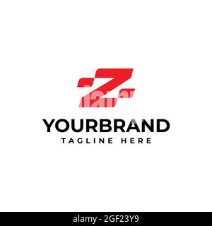 Logo lettera Z. L'alfabeto è adatto per il logo della vostra azienda. Modello di design del logo Racing. Illustrazione Vettoriale