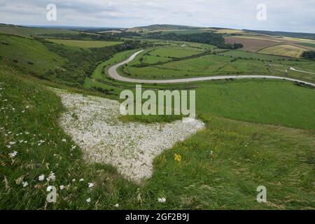 Il Litlington White Horse, il South Downs Sussex Foto Stock