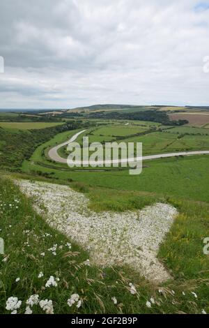 Il Litlington White Horse, il South Downs Sussex Foto Stock