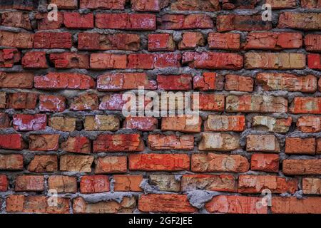 Vecchio mattone rosso vintage textured parete sfondo astratto Foto Stock