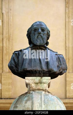 Busto, Ritratto, scultura o Statua di Nicolas-Claude Fabri de Peiresc (1580-1637) astronomo francese, Savant & Antiquary Aix-en-Provence Francia Foto Stock