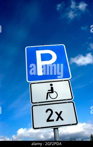 Parcheggio per disabili, Germania Foto Stock