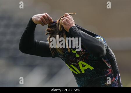 Wolverhampton, Regno Unito. 22 agosto 2021. DELE Alli of Spurs si stacca a tempo pieno durante la partita della Premier League tra Wolverhampton Wanderers e Tottenham Hotspur a Molineux, Wolverhampton, Inghilterra, il 22 agosto 2021. Foto di Andy Rowland. Credit: Prime Media Images/Alamy Live News Foto Stock