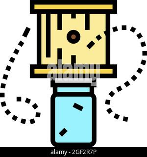 immagine vettoriale dell'icona del colore di apicoltura della trappola delle api Illustrazione Vettoriale