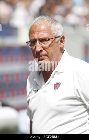 Pascal GASTIEN allenatore di Clermont durante il campionato francese Ligue 1 partita di calcio tra Olympique Lyonnais e Clermont piede 63 il 22 agosto 2021 allo stadio Groupama a Decines-Charpieu vicino Lione, Francia - Foto Romain Biard / Isports / DPPI Foto Stock