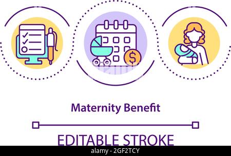 Icona del concetto di benefit per la maternità Illustrazione Vettoriale