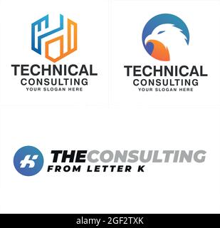 Tecnologia web app service consulenza business logo design tecnico Illustrazione Vettoriale