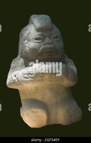 Villahermosa, Chiapas, Messico: 26 marzo 2007 - la nonna, la testa di pietra gigante di Olmec e la scultura, la Venta, Villahermosa, Yucatan, Messico Foto Stock