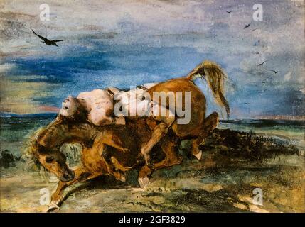 Caballo Caído Y Caballero Muerto Eugène Delacroix cuadro en lienzo