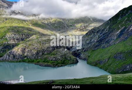 Margaritze, Talwanne, Margaritzenstausee, See, Stausee, Mauer, Staumauer, Pasterze, Wasser, Pasterzengletscher, Gletscherwasser, Oberstufe, Kraftwerk, Foto Stock