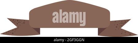 nastro decorativo marrone su sfondo bianco Illustrazione Vettoriale