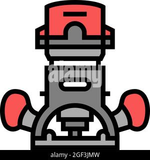 icona a forma di vettore del colore del router in legno Illustrazione Vettoriale