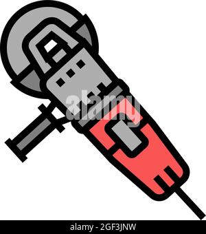 immagine vettoriale dell'icona del colore dello strumento smerigliatrice angolare Illustrazione Vettoriale
